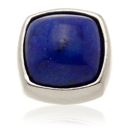 TL - 14ct Gold Threadless Lapis Cabochon Cushion Pin Attachment