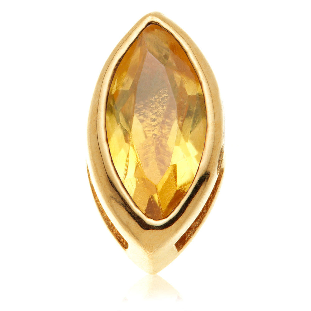 TL - 14ct Gold Threadless Citrine Marquise Pin Attachment