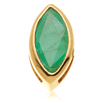 TL - 14ct Gold Threadless Emerald Marquise Pin Attachment