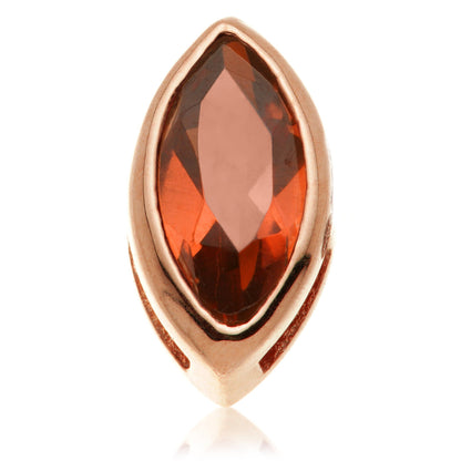 TL - 14ct Gold Threadless Garnet Marquise Pin Attachment
