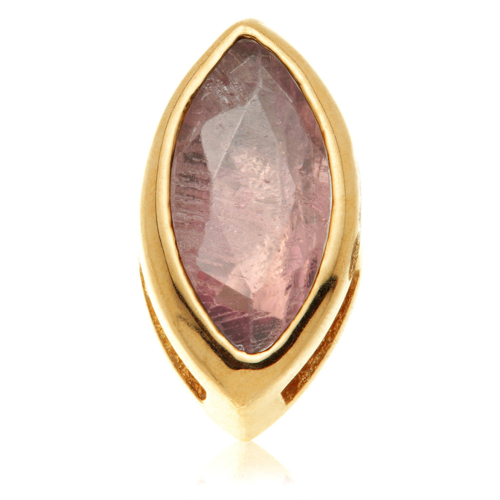 TL - 14ct Gold Threadless Multi Tourmaline Marquise Pin Attachment