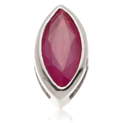 TL - 14ct Gold Threadless Ruby Marquise Pin Attachment