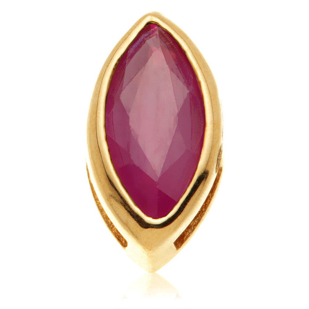 TL - 14ct Gold Threadless Ruby Marquise Pin Attachment