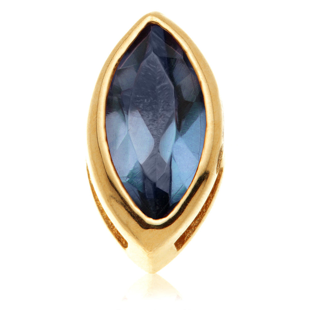 TL - 14ct Gold Threadless Sapphire Marquise Pin Attachment