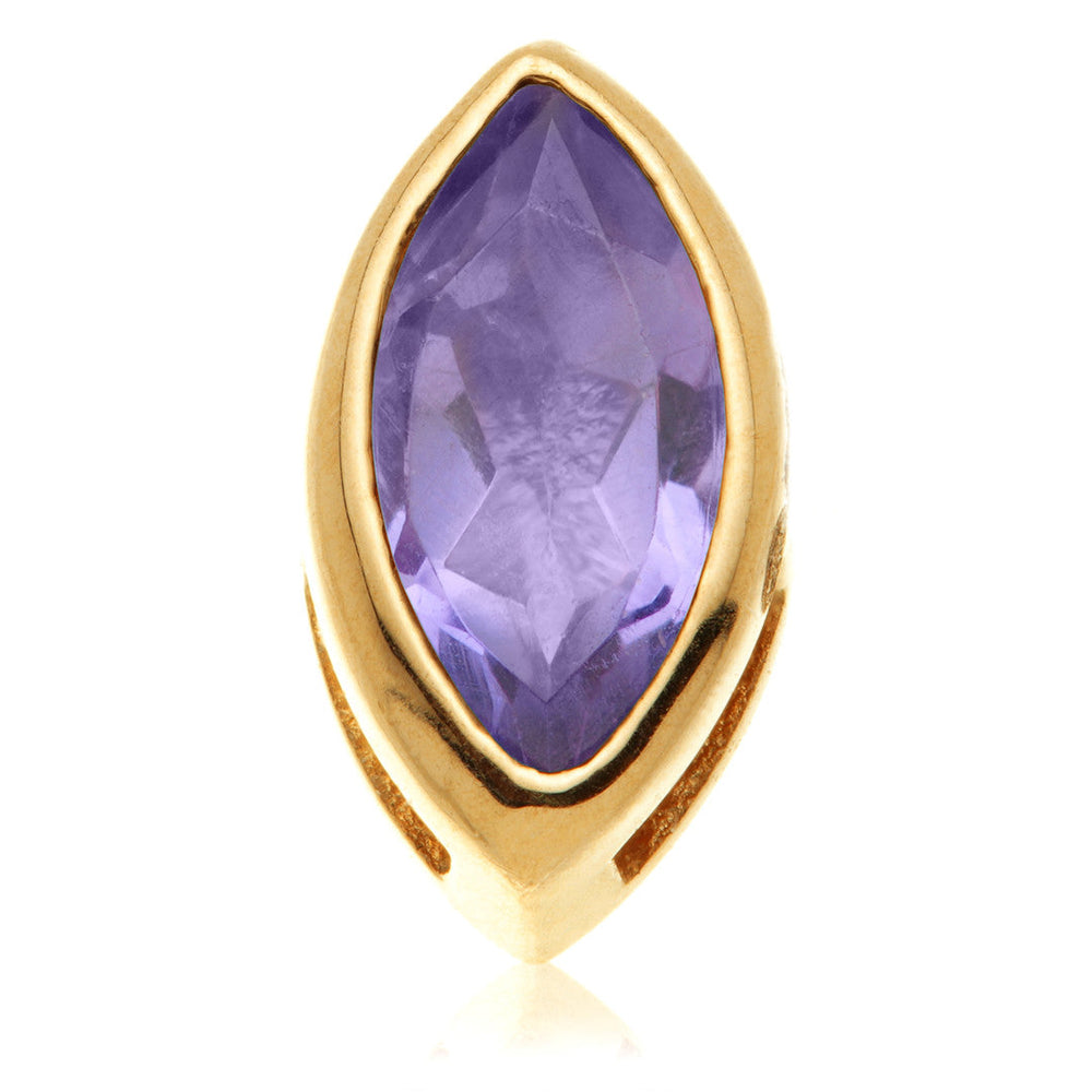 TL - 14ct Gold Threadless Tanzanite Marquise Pin Attachment