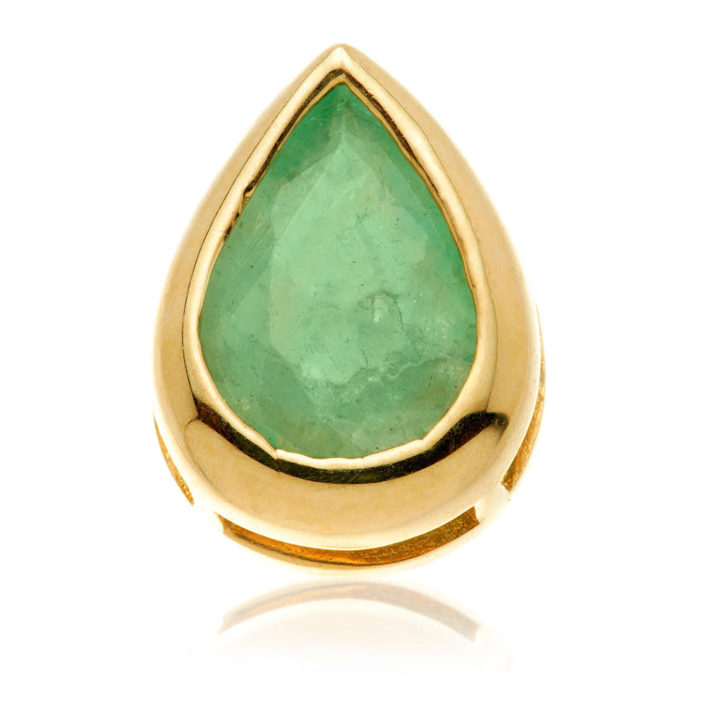 TL - 14ct Gold Threadless Emerald Pear Pin Attachment