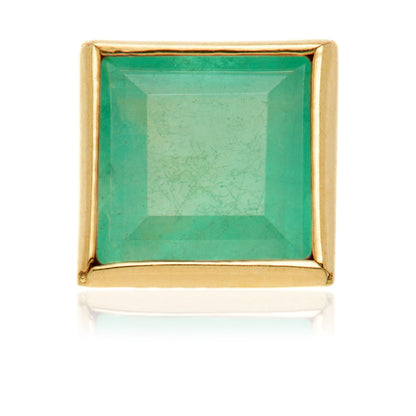 TL - 14ct Gold Threadless Emerald Square Pin Attachment