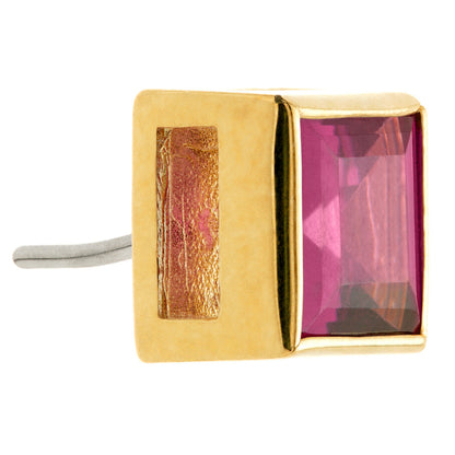 TL - 14ct Gold Threadless Rhodolite Square Pin Attachment