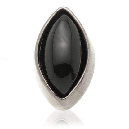 TL - 14ct Gold Internal Black Agate Cabochon Marquise Attachment