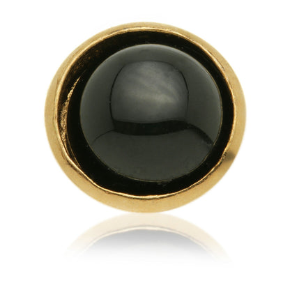 TL - 14ct Gold Internal Black Agate Cabochon Bezel Attachment