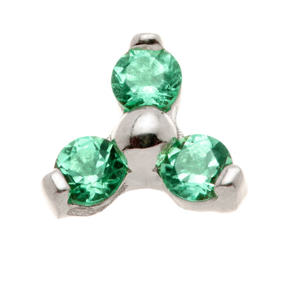 TL - 14ct Gold Semi-Precious Trinity Gem Pin Attachment