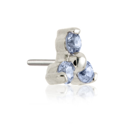 TL - 14ct Gold Semi-Precious Trinity Gem Pin Attachment