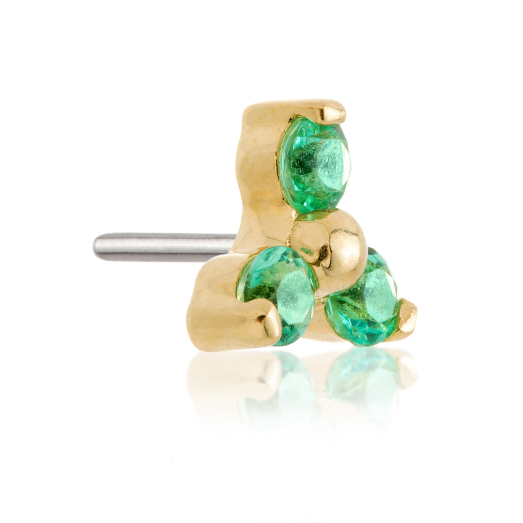 TL - 14ct Gold Semi-Precious Trinity Gem Pin Attachment