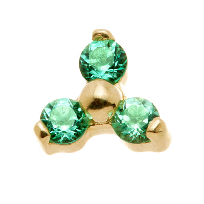 TL - 14ct Gold Semi-Precious Trinity Gem Pin Attachment