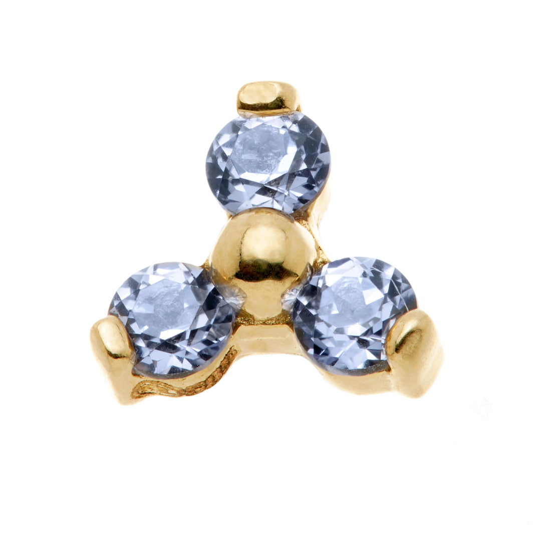 TL - 14ct Gold Semi-Precious Trinity Gem Pin Attachment