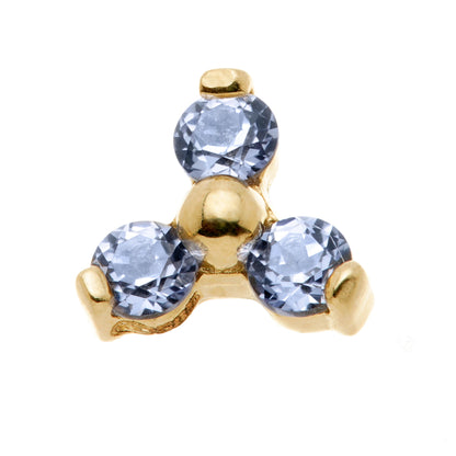 TL - 14ct Gold Semi-Precious Trinity Gem Pin Attachment