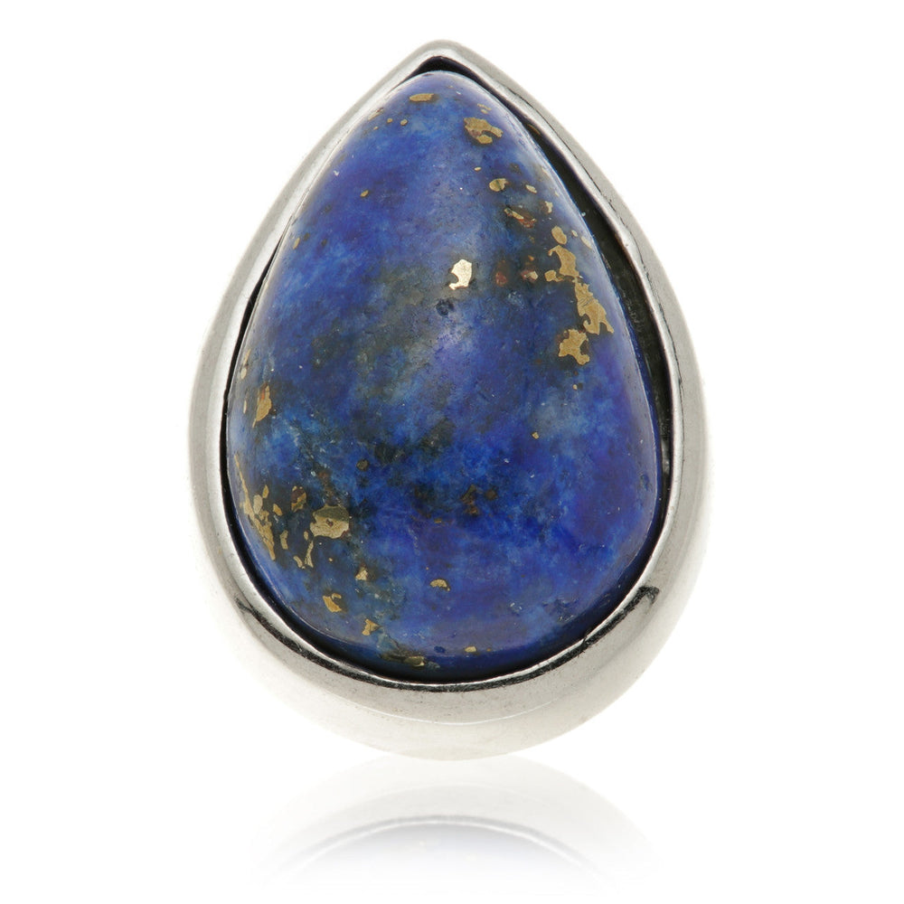 TL - 14ct Gold Internal Lapis Cabochon Pear Attachment