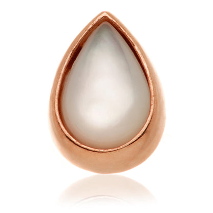 TL - 14ct Gold Internal Mother of Pearl Cabochon Pear Attachment