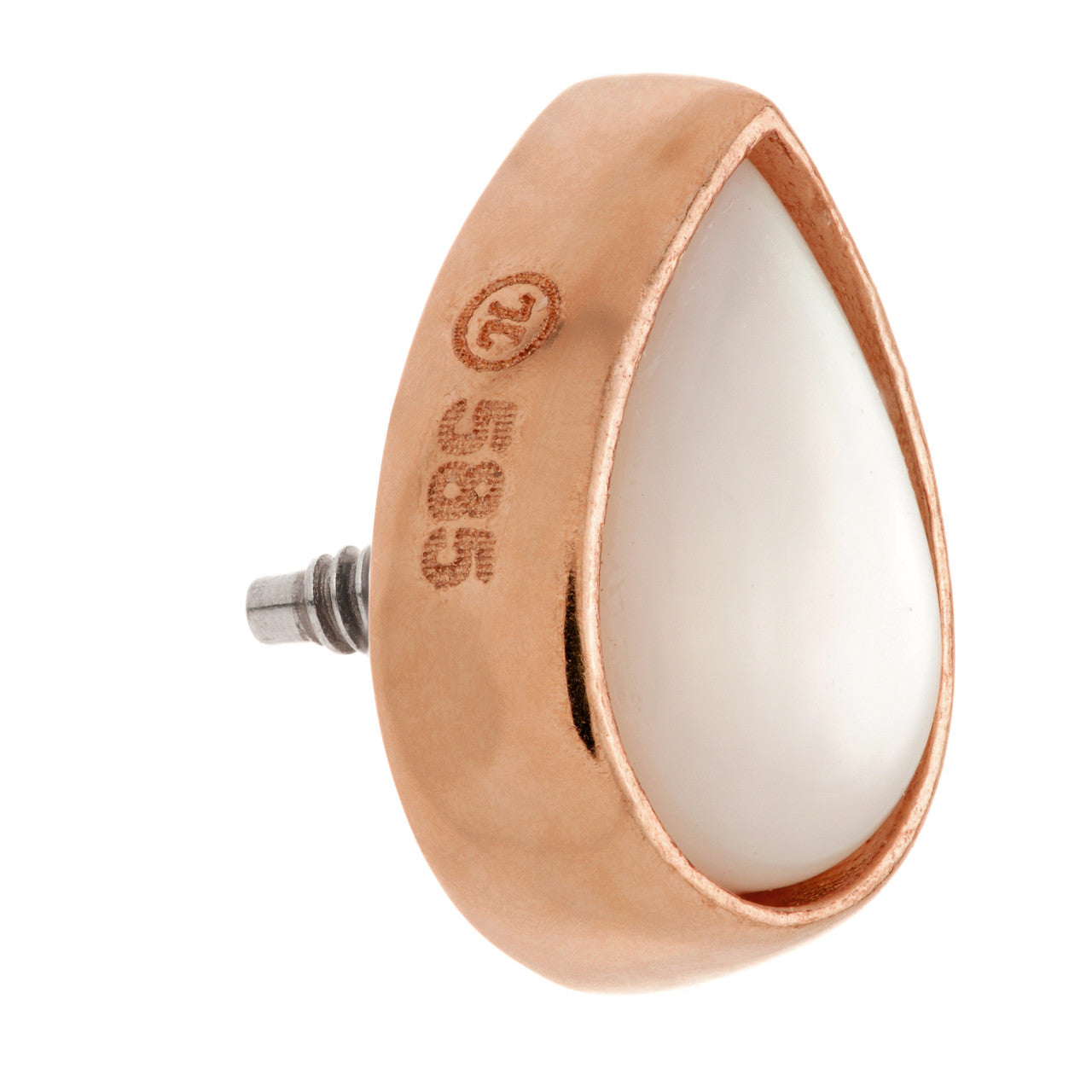 TL - 14ct Gold Internal Mother of Pearl Cabochon Pear Attachment