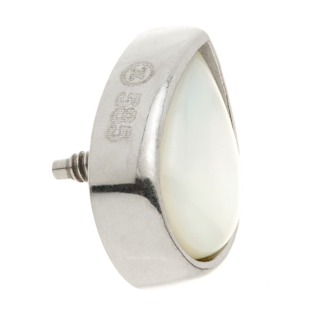 TL - 14ct Gold Internal Mother of Pearl Cabochon Pear Attachment