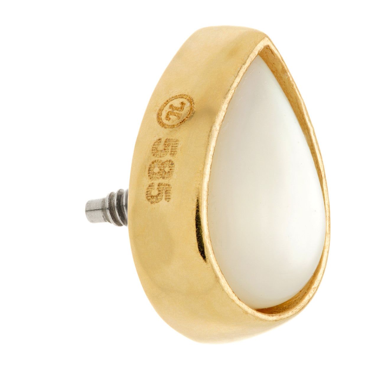 TL - 14ct Gold Internal Mother of Pearl Cabochon Pear Attachment