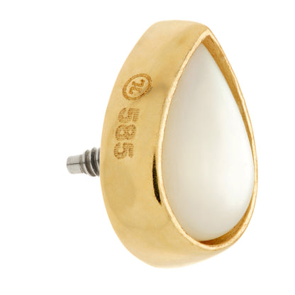 TL - 14ct Gold Internal Mother of Pearl Cabochon Pear Attachment
