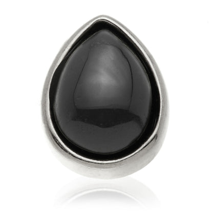 TL - 14ct Gold Internal Black Agate Cabochon Pear Attachment