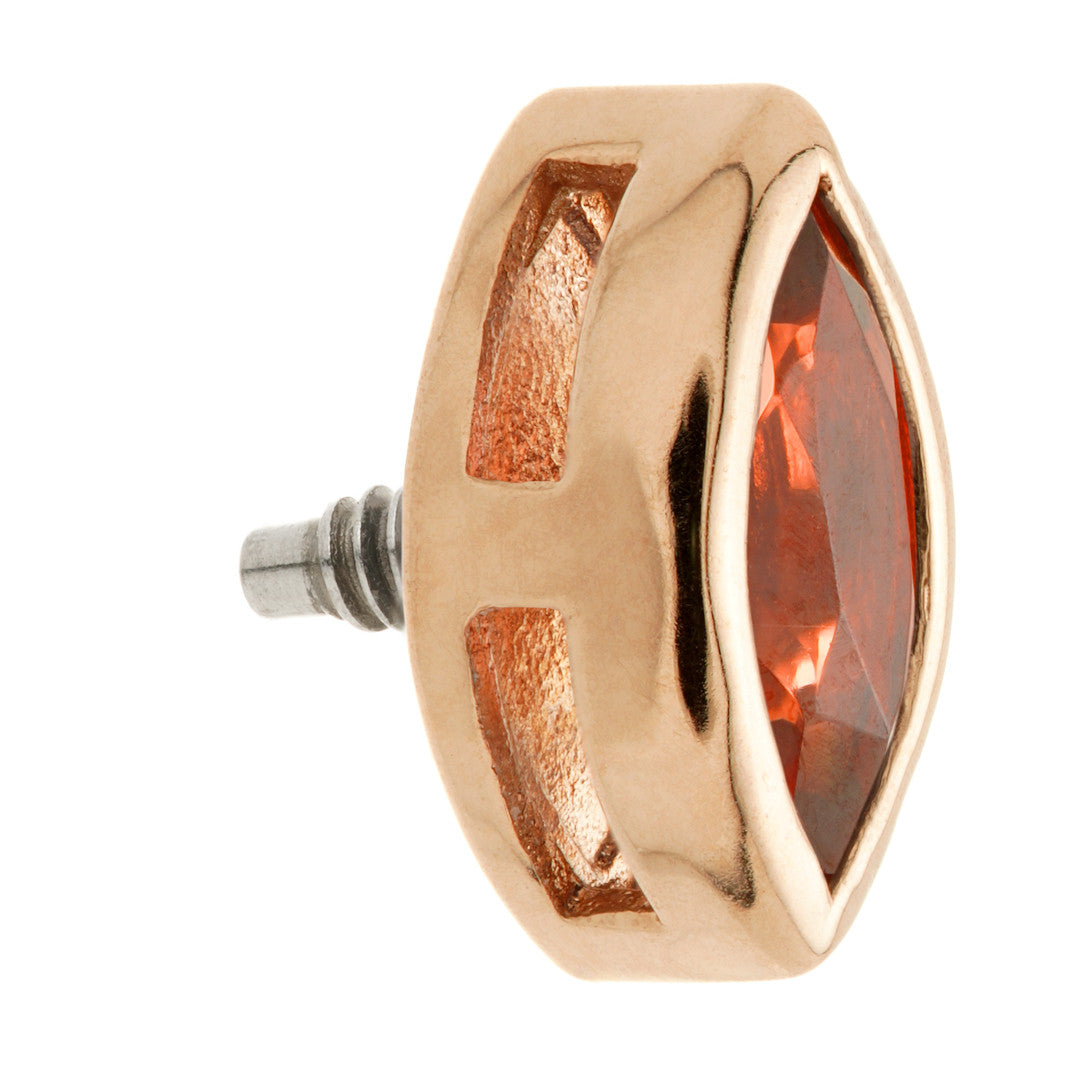 TL - 14ct Gold Internal Garnet Marquise Attachment