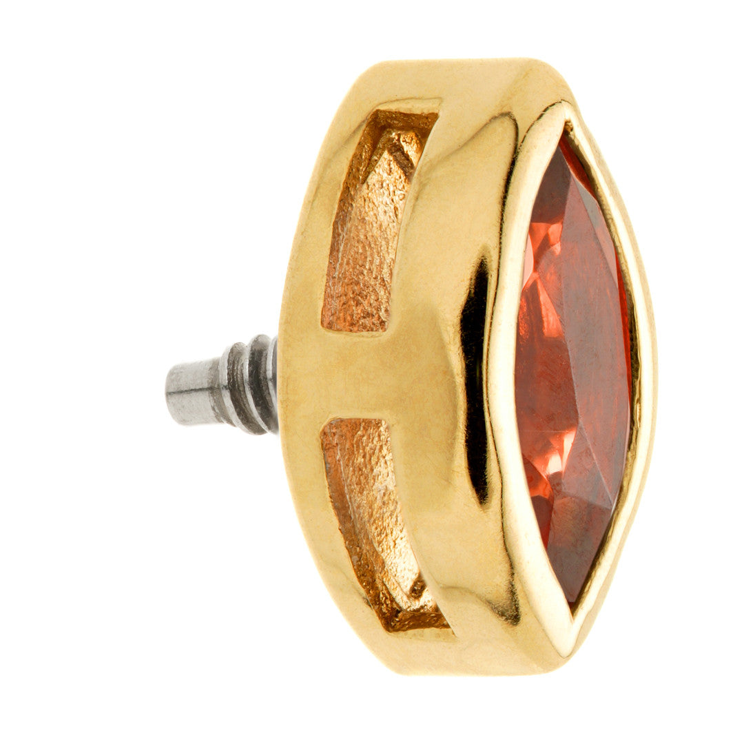 TL - 14ct Gold Internal Garnet Marquise Attachment