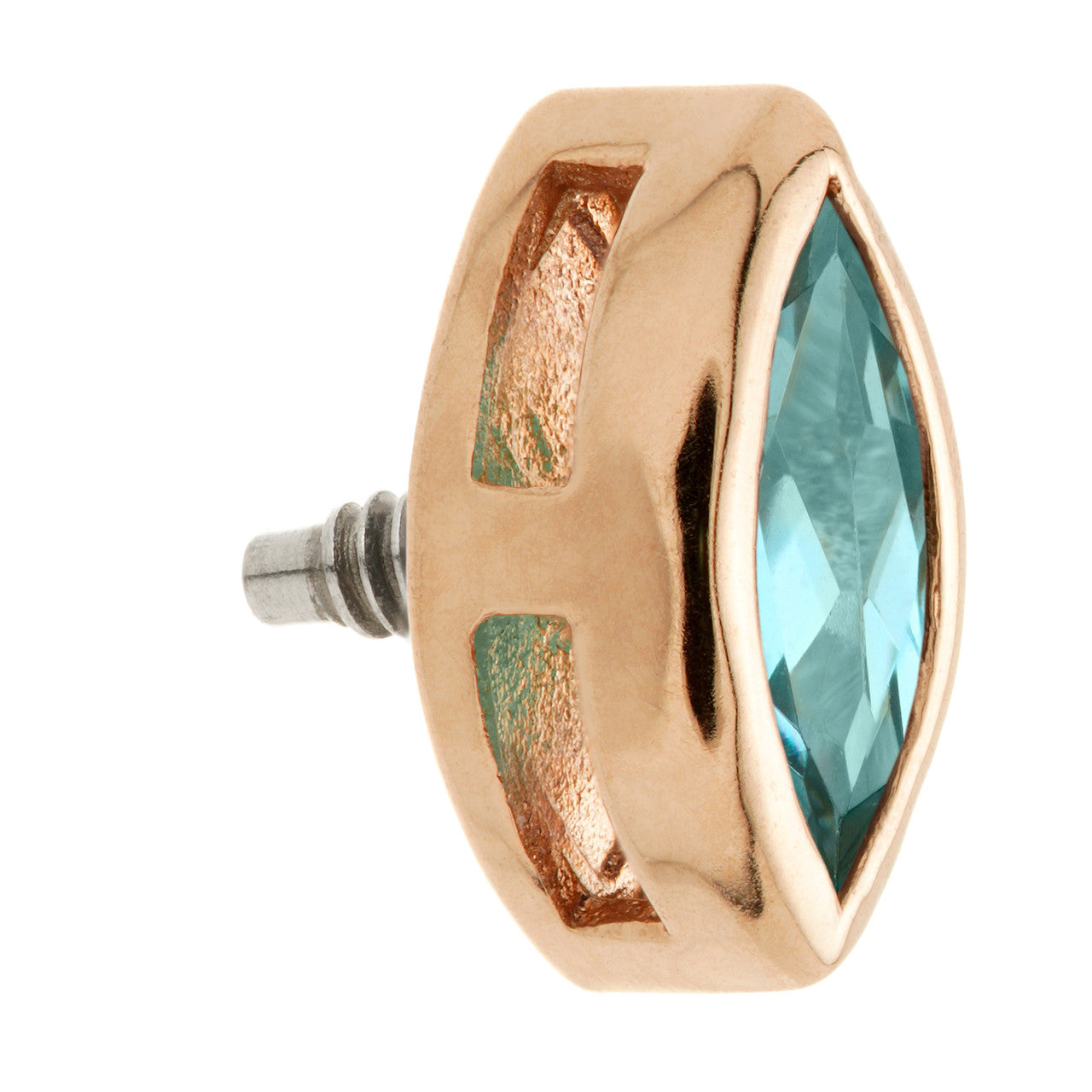 TL - 14ct Gold Internal London Blue Topaz Marquise Attachment