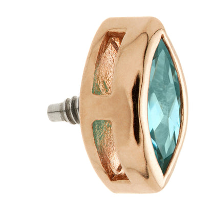 TL - 14ct Gold Internal London Blue Topaz Marquise Attachment