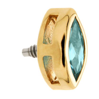 TL - 14ct Gold Internal London Blue Topaz Marquise Attachment