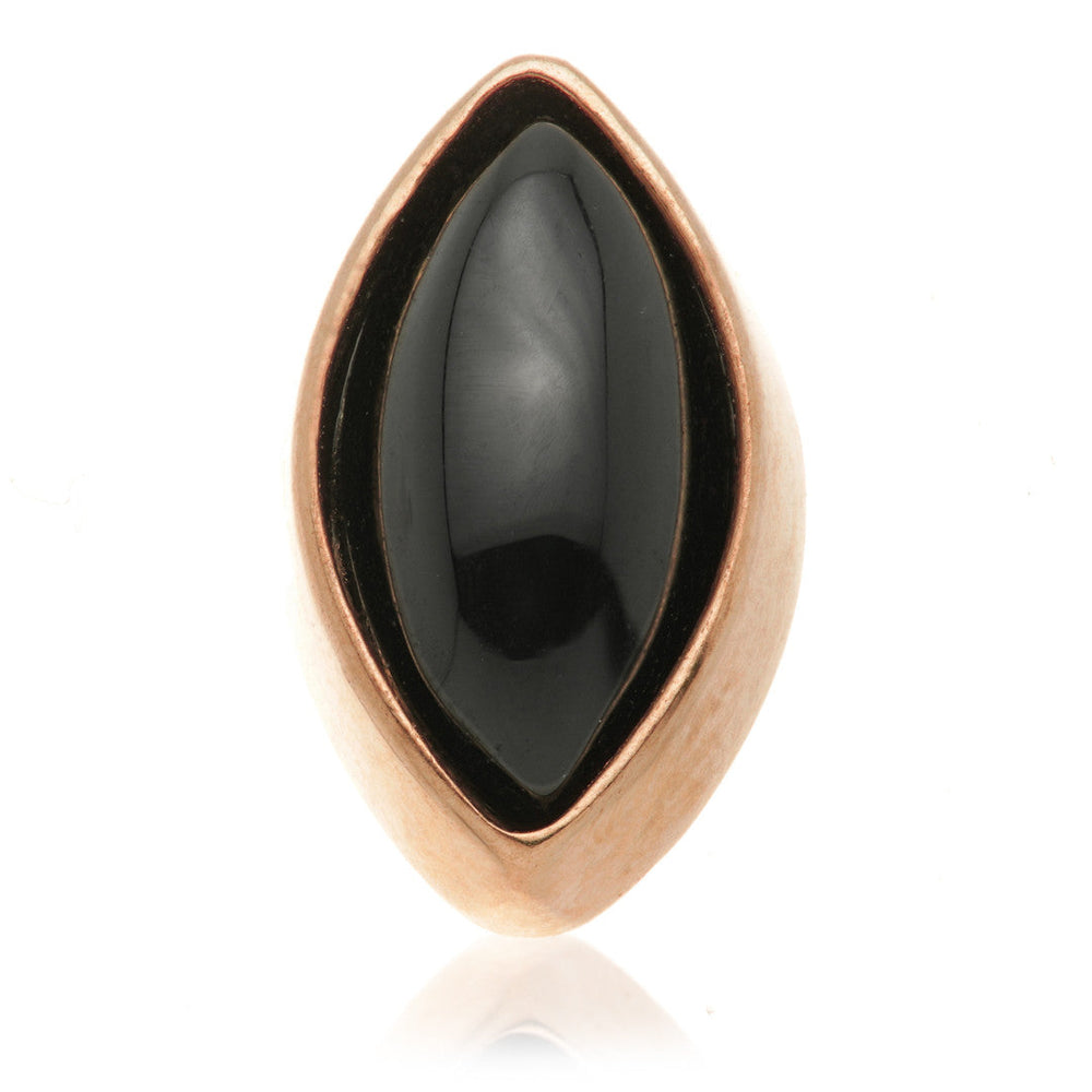 TL - 14ct Gold Internal Black Agate Cabochon Marquise Attachment