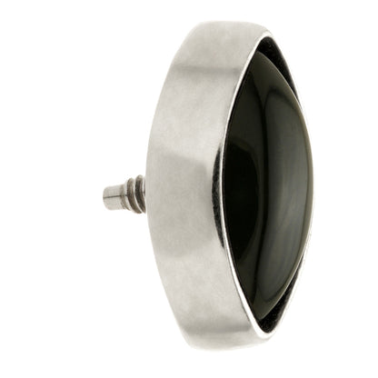 TL - 14ct Gold Internal Black Agate Cabochon Marquise Attachment
