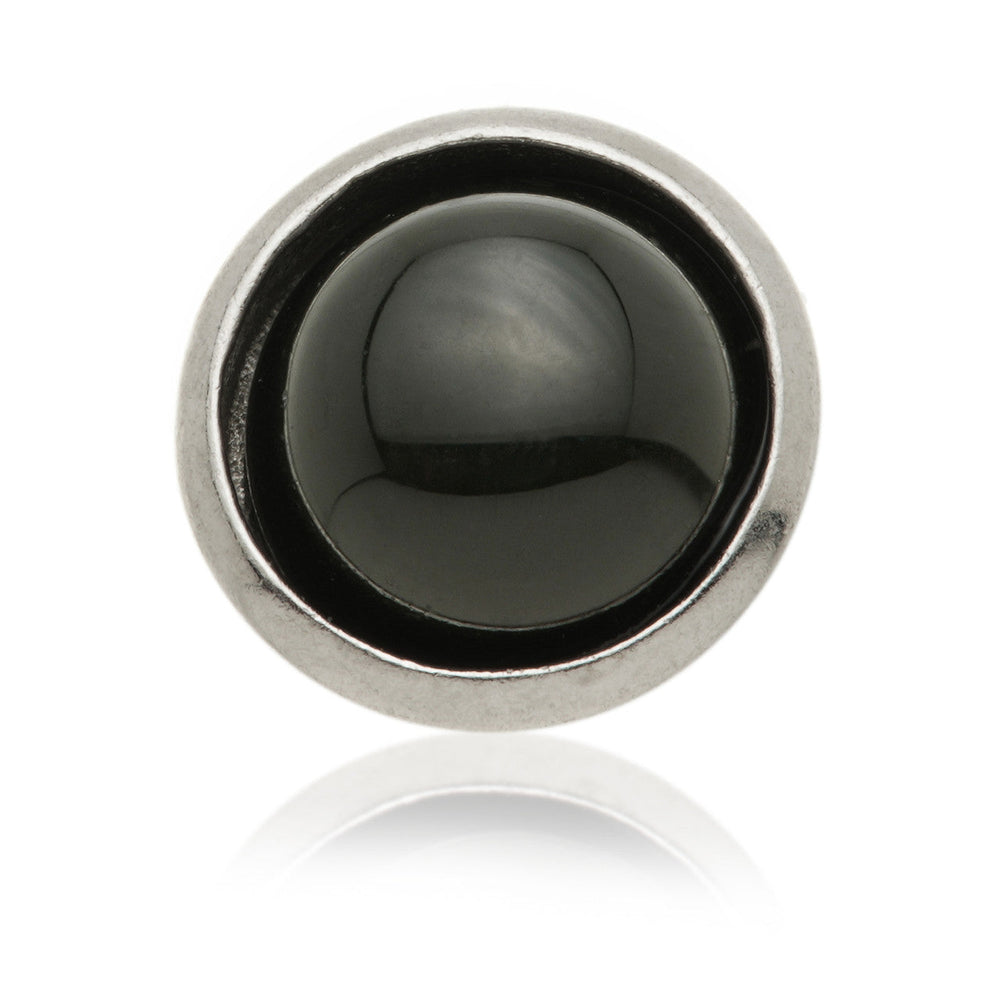 TL - 14ct Gold Internal Black Agate Cabochon Bezel Attachment