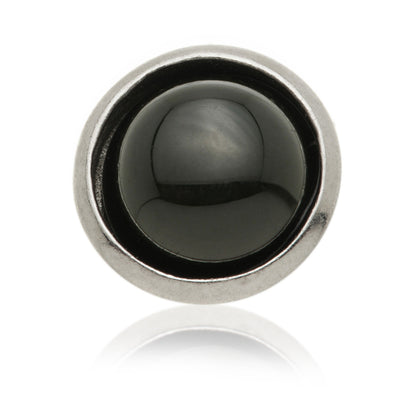 TL - 14ct Gold Internal Black Agate Cabochon Bezel Attachment