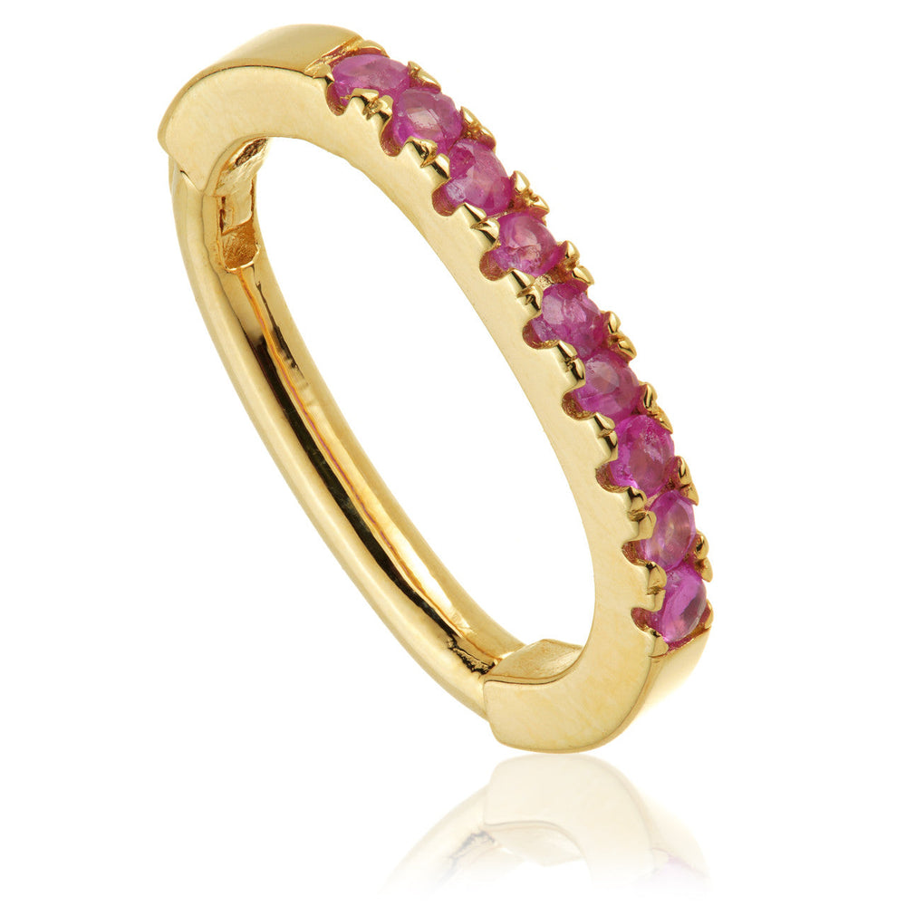 TL - Gold Ruby Pave Oval Rook Ring