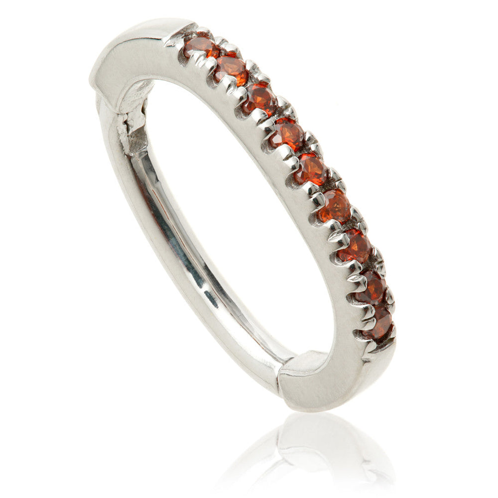 TL - Gold Garnet Pavé Oval Rook Ring