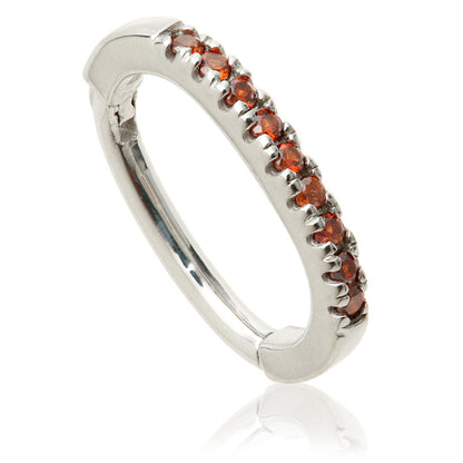 TL - Gold Garnet Pavé Oval Rook Ring