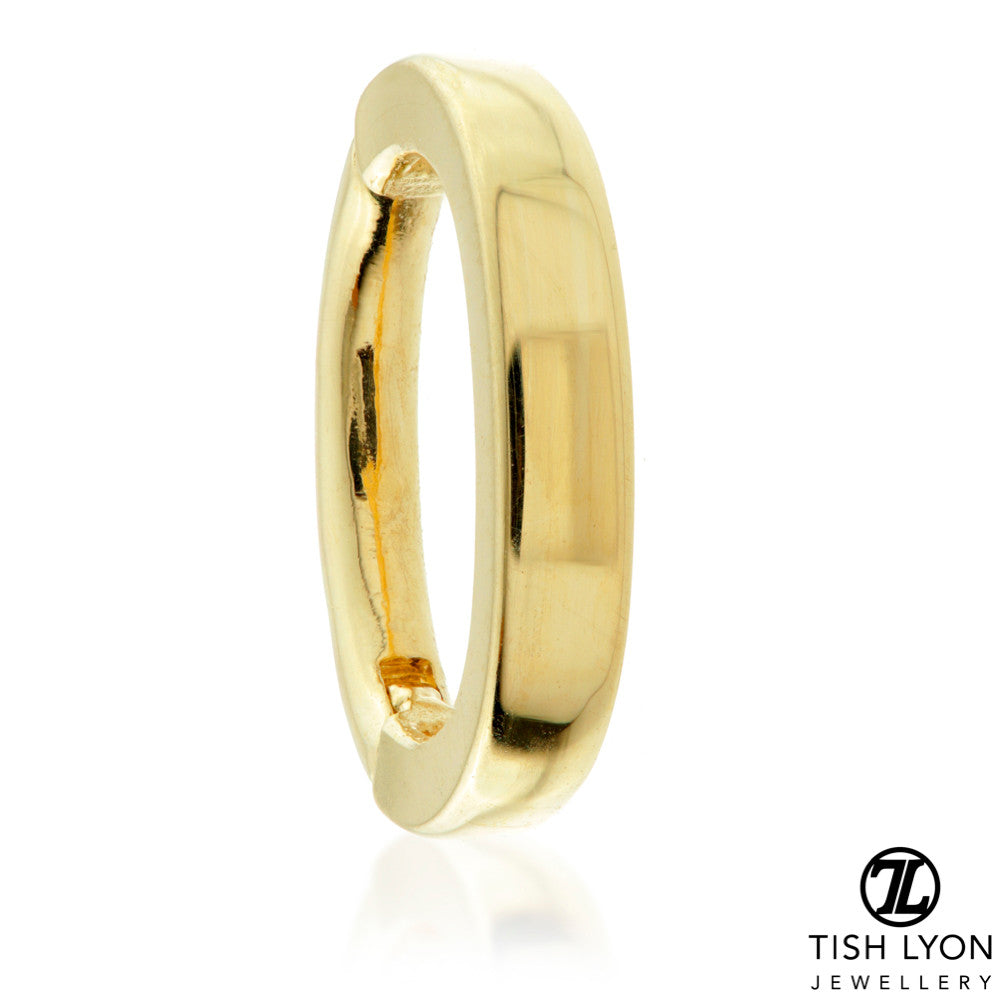 Solid Gold Hinged Oval Rook Ring