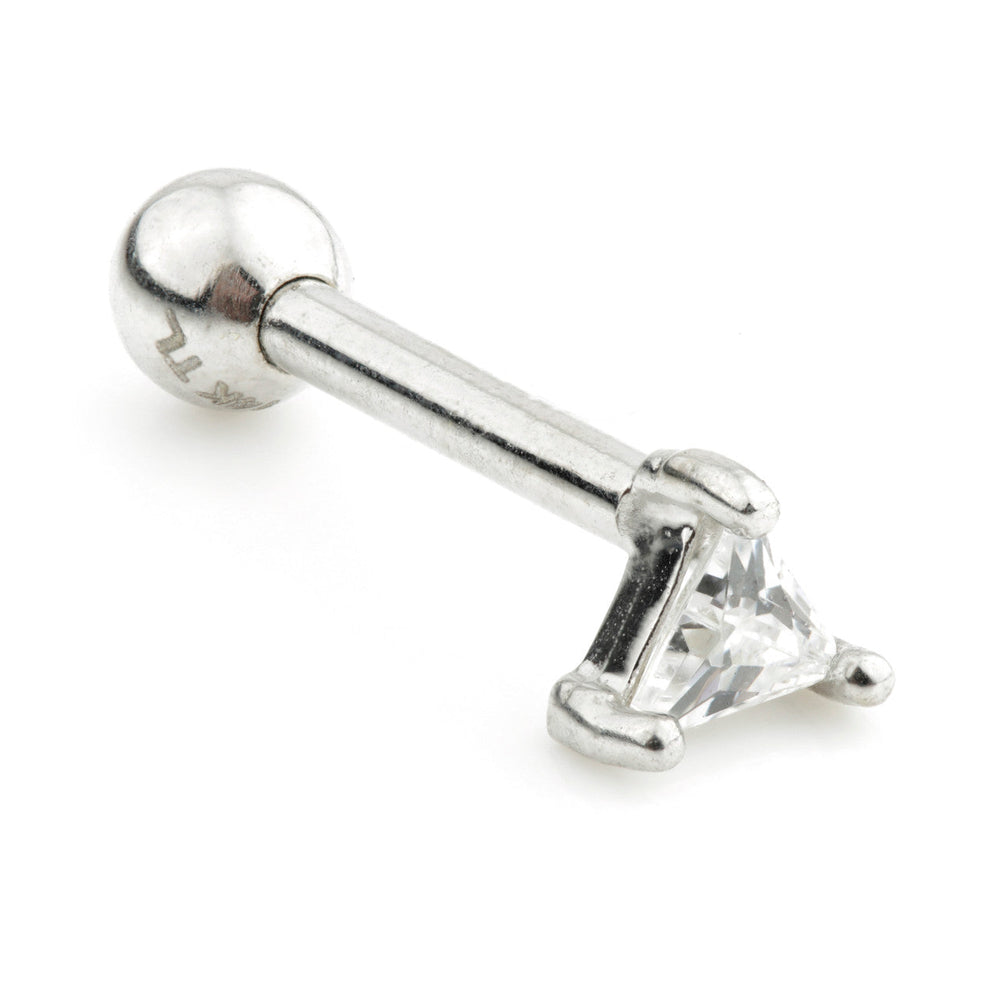 Triangle Gem 9 Carat Gold Cartilage Barbell Earring
