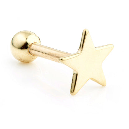Star Disk 9 Carat Solid Gold Cartilage Barbell Earring