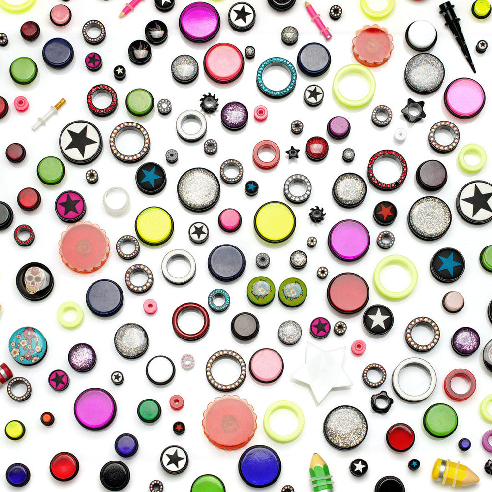 Acrylic Tunnels and Plugs approx. 200 pieces