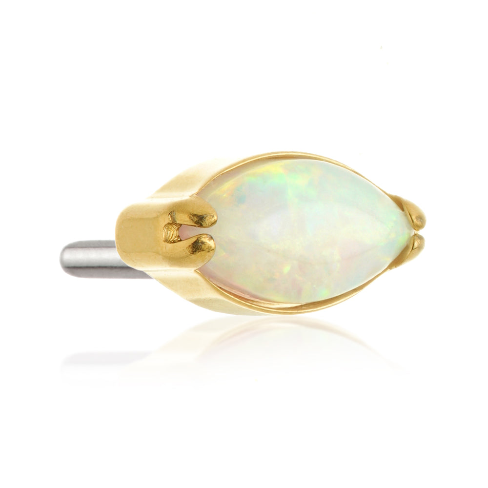 Zircon Gold Titanium Threadless Opal Marquise Attachment