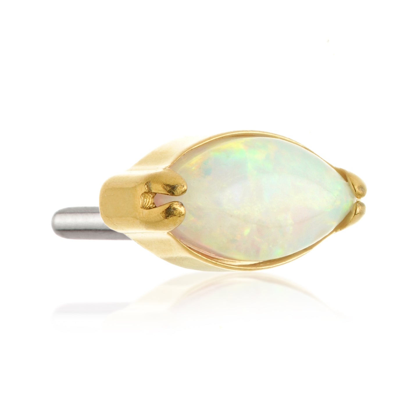 Zircon Gold Titanium Threadless Opal Marquise Attachment
