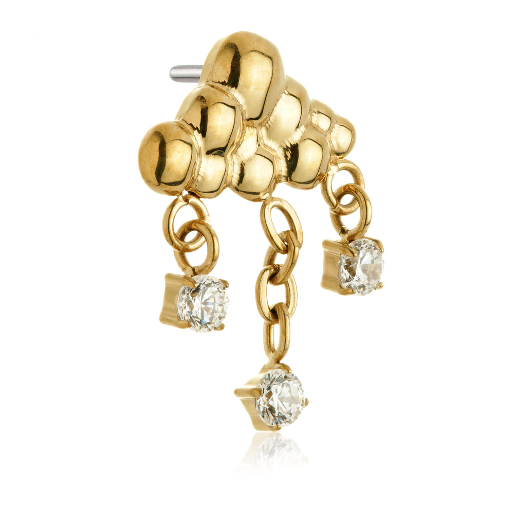 Zircon Gold Ti Threadless Rainy Cloud Attachment