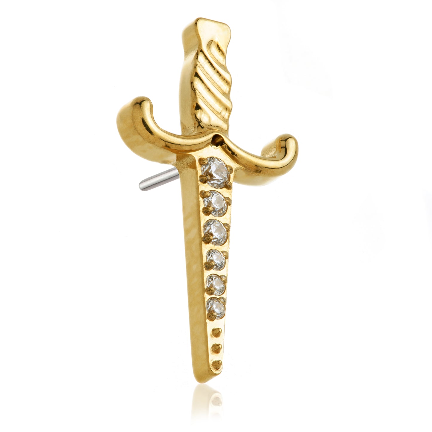 Zircon Gold Ti Threadless Large Pavé Dagger Attachment