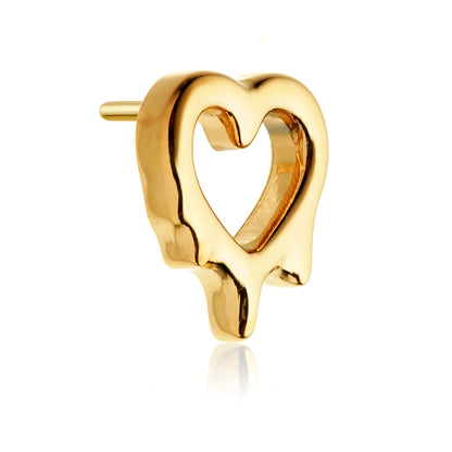 Gold PVD Ti Threadless Molten Heart Attachment