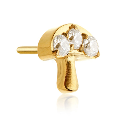 Gold Ti Threadless Jewelled Mushroom Attachment