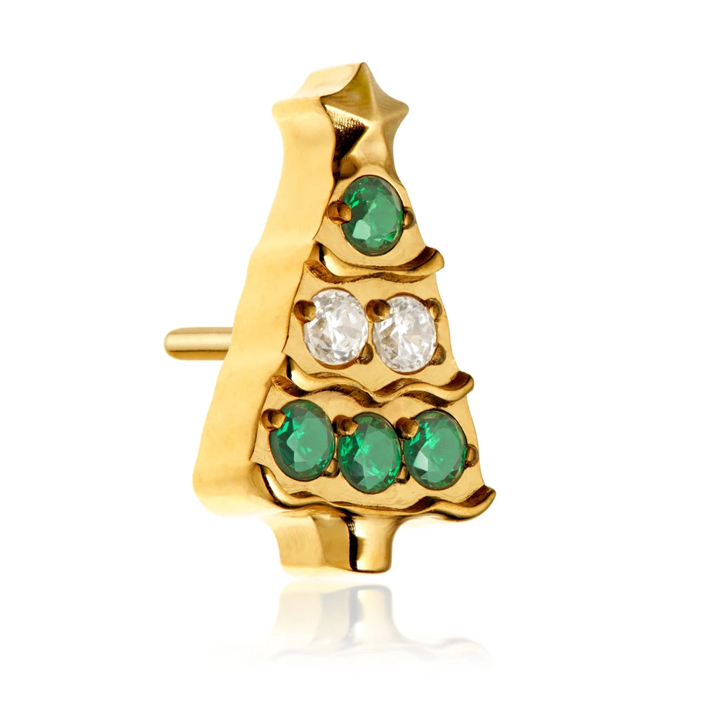 Gold PVD Ti Threadless Jewelled Christmas Tree Attachment